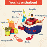 B. speelgoed 13-delig badspeelgoed voor kinderen met boot, stapelbeker, vis, visspel speelgoed voor kinderbad vanaf 1 jaar Speelgoed Bebe Naty Shop