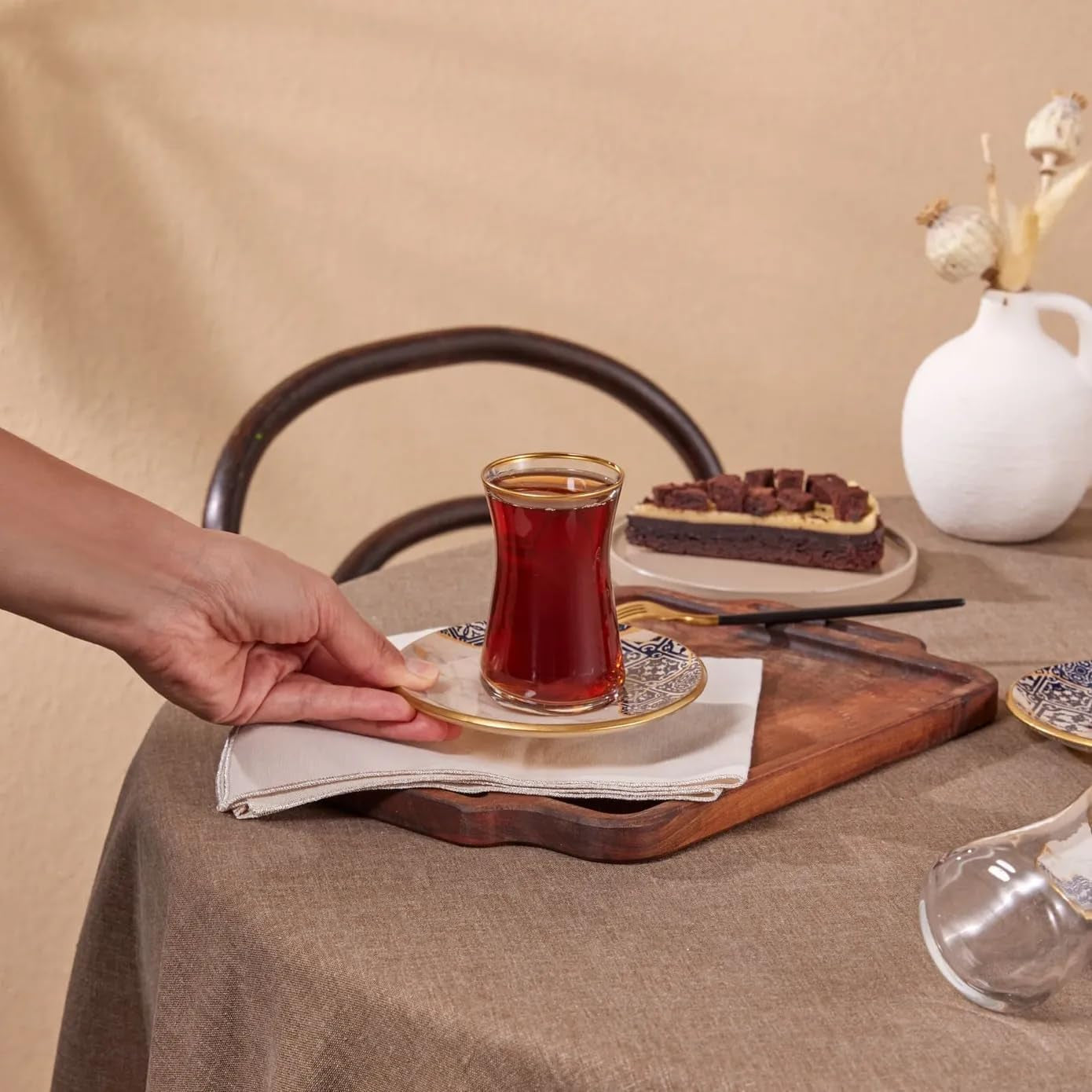 Karaca Aris 12-delig theeservies voor 6 personen - Prachtig porseleinen servies voor elegant theegenot