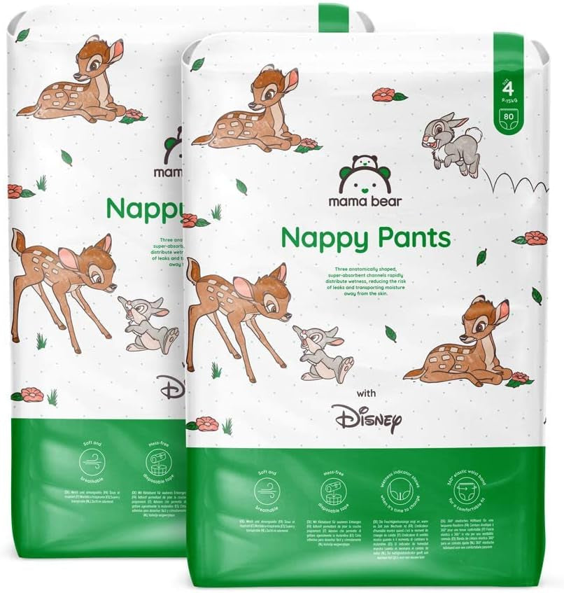 Amazon-merk: Mama Bear Disney-luiers, maat 5 (12-17 kg) - maanddoos, wit, 140 stuks (2 verpakkingen van 70)
