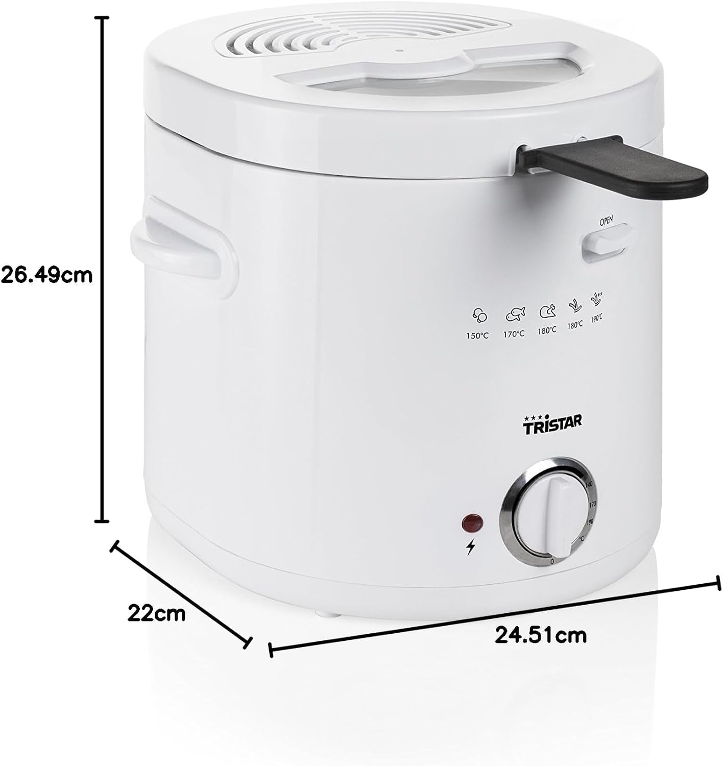 Tristar FR-6941 friteuse - thermostaat, 1,5 L, 1000 W, wit Apparaten Naty Shop