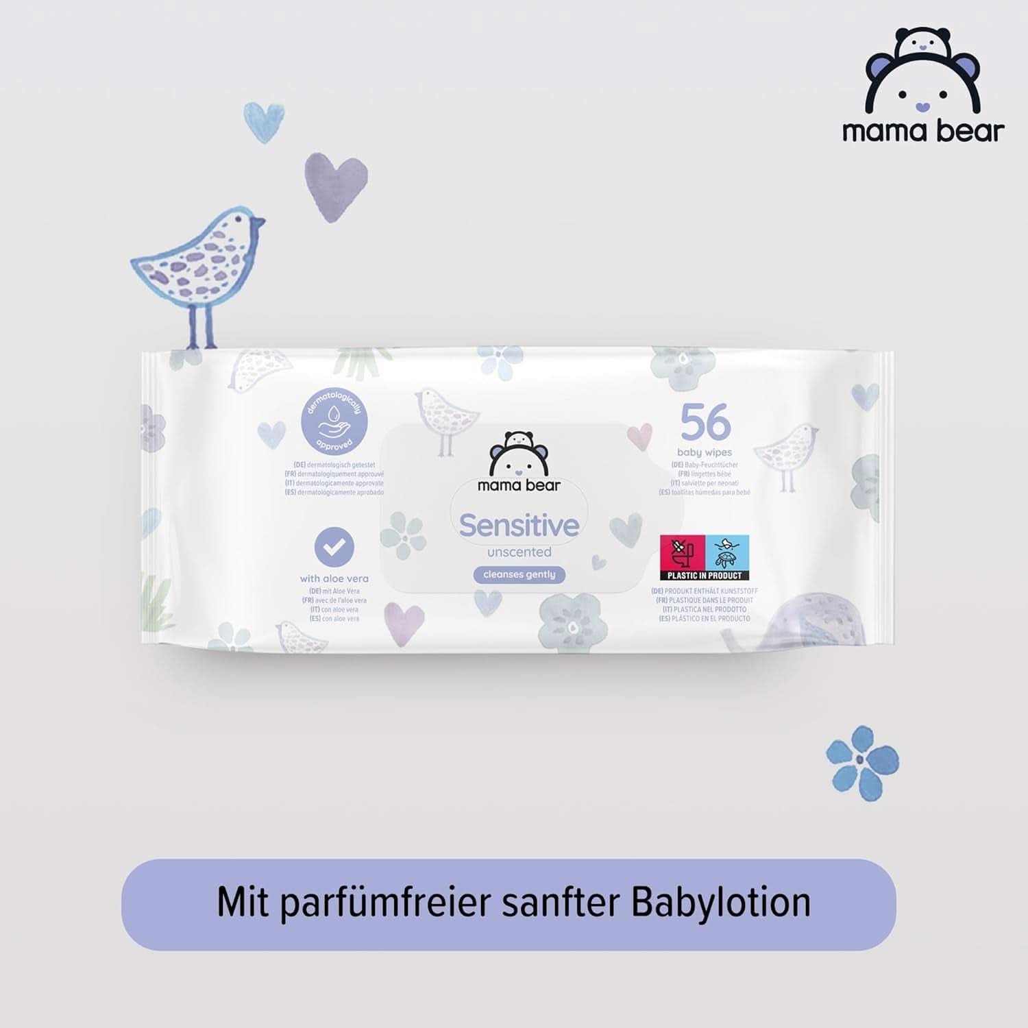 Naty Shop Mama Bear Sensitive Babydoekjes Ongeparfumeerd