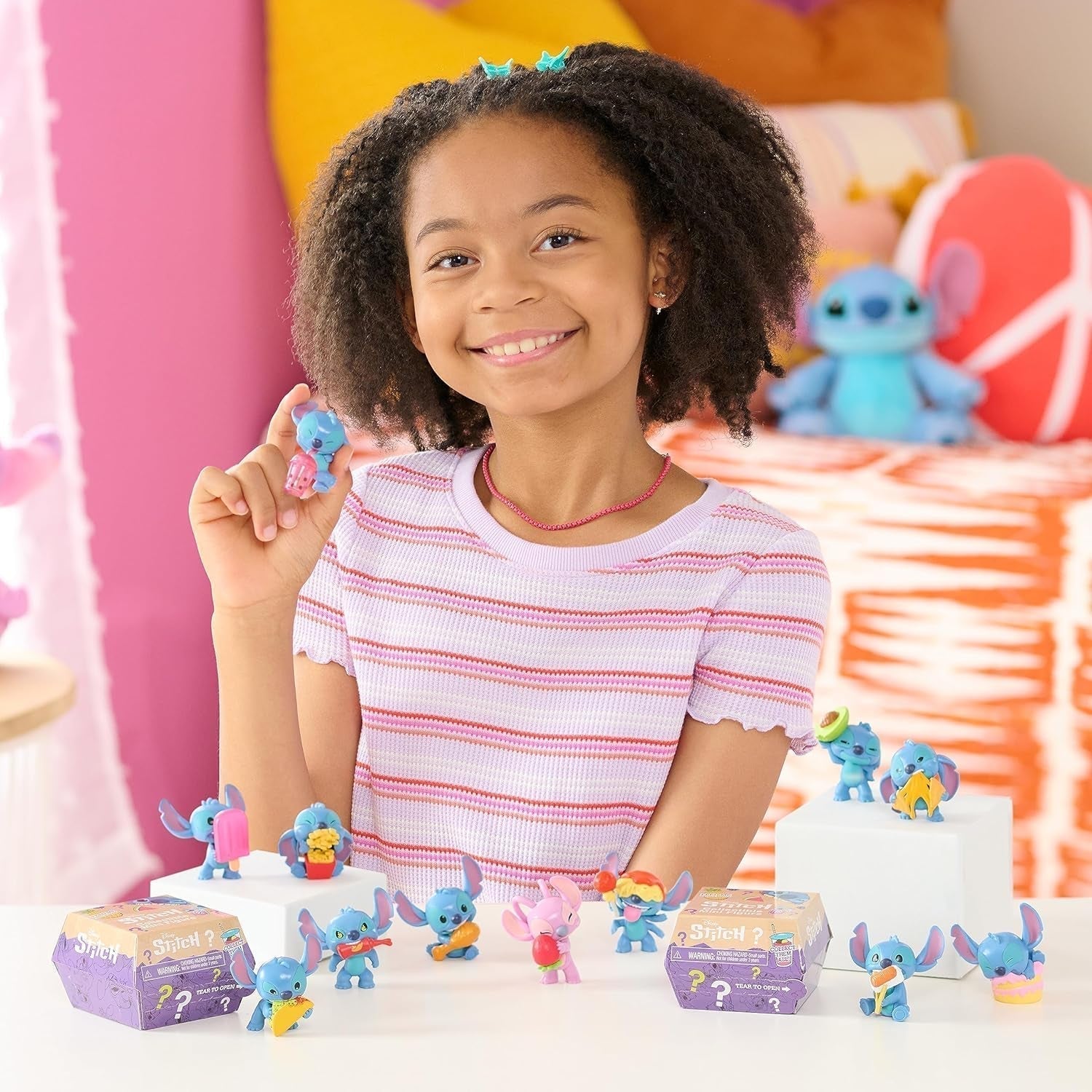 Speel gewoon Disney Stitch verzamelminifiguren, verrassingspakket, 5 cm grote verzamelfiguren, stijlen kunnen variëren, speelgoed voor kinderen 3+ actiefiguren Naty Shop