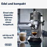 De'Longhi Dedica Style EC 685.B - Espressomachine met portafilter, espressomachine met professionele melkopschuimer, slechts 15 cm breed, voor gemalen koffie of ESE-capsules, 1 l watertank, zwart