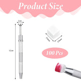 100 Stück Nail Art Schwamm Mit Piercing Zange,Nail Art Zubehör Schwamm Mit Piercing Kugel Aufdreher,Spons Brush Applikator,Nagelkunst-Rendering-Werkzeuge,Für Gradient Nail Art Patterns Erstellen.