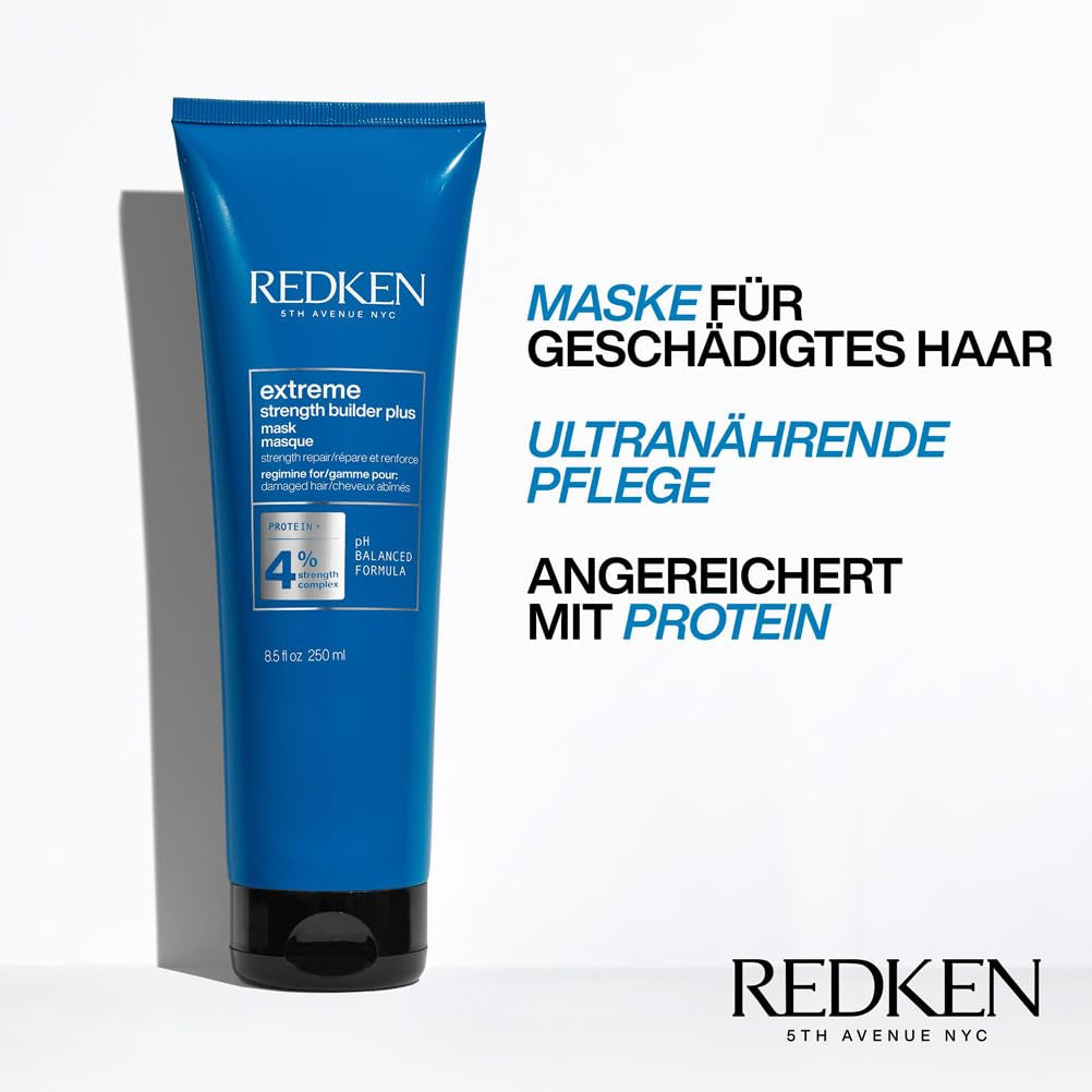 Redken Intensief Haarmasker voor al het beschadigde haar Herstelt en regenereert Anti-breuk Extreme Strength Builder Plus Masker 1 x 250 ml Naty Shop Haarmasker