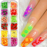 4 Set Nagel Obst Scheiben, Basicon Niedliche Obst Polymer Scheiben Obst Scheibe Nail Nagel 3D Obstscheibe Nail Art Slice voor DIY Liefert Maniküre Decoratie Schleim Zubehör Nageldekorationen, 4 Stile