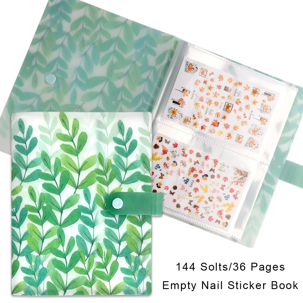 144 vakjes Nail Art Sticker Opbergboek Blätter Nail Art Decals Sammelalbum Nagelsticker Leerer Displayhalter Binder Boek Kunststof DIY Nail Art Design Tools voor Nail Art Sticker