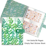 144 vakjes Nail Art Sticker Opbergboek Blätter Nail Art Decals Sammelalbum Nagelsticker Leerer Displayhalter Binder Boek Kunststof DIY Nail Art Design Tools voor Nail Art Sticker