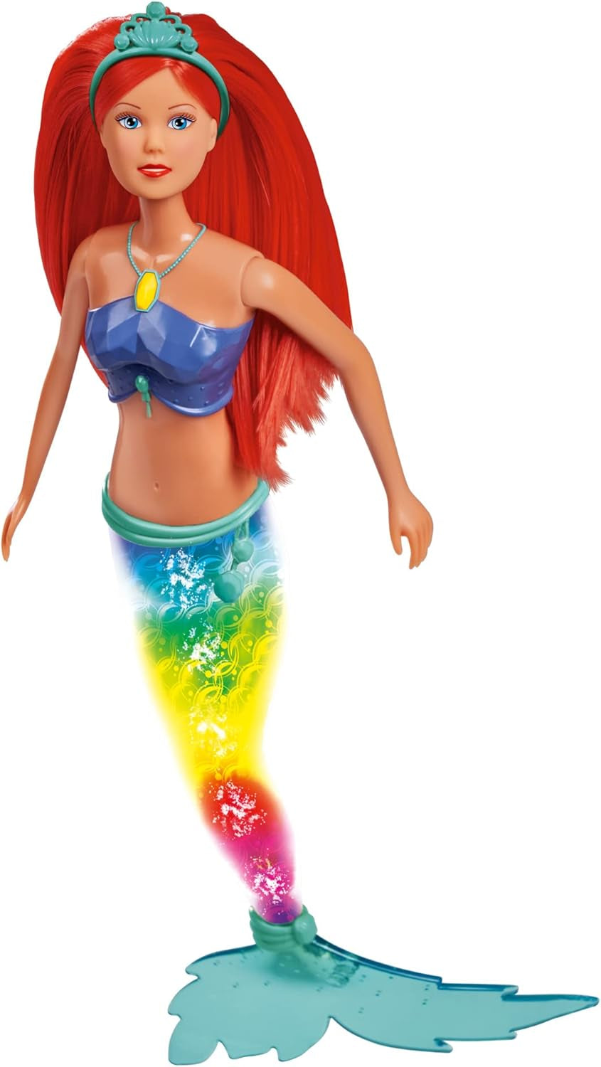 Simba 105733656 - Steffi Love sprankelende zeemeerminpop (39 cm) - Gloeiende zeemeermin van kleur veranderende lichtgevende regenboog, waterdicht speelgoed voor kinderen vanaf 3 jaar