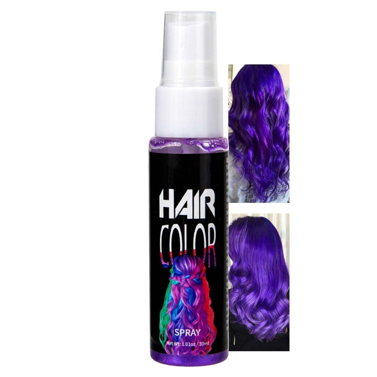 Haarlakkleur, Tijdelijke Rode Spray Haarverf, Roodgekleurde Haarverf, Wasbare Haarverf, Levendig Rode Haarkleurspray, Instant Haarverf, Haarverf voor Carnaval, Halloween, Cosplay, Feest Naty Shop Violet Haarverf 30 Ml (1 Pak)
