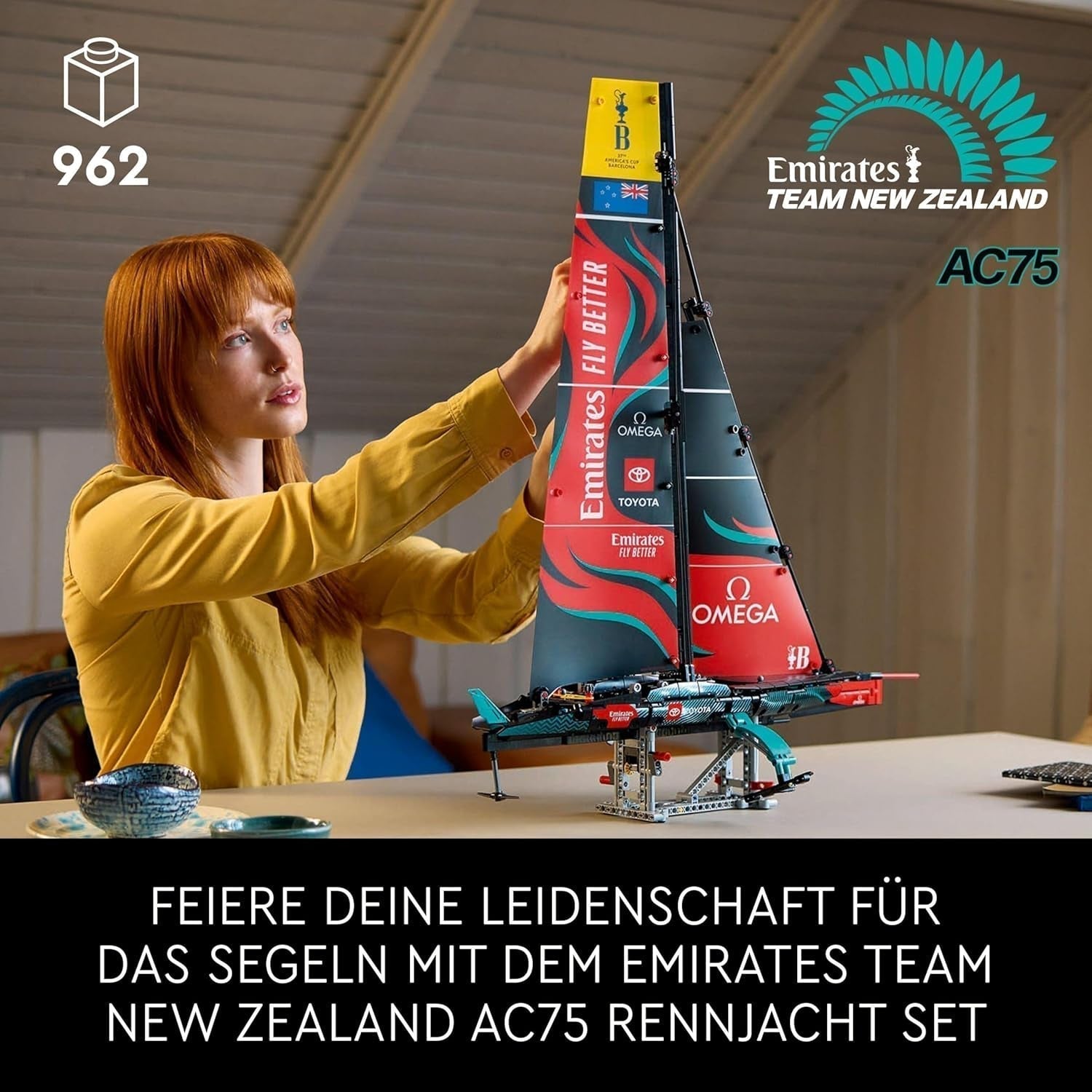 LEGO Technic Emirates Team Nieuw-Zeeland AC75 Racejacht Zeilboot voor volwassenen Bouwpakket Cadeau voor mannen en vrouwen Creatieve en ontspannende activiteit 42174 Bouwsets