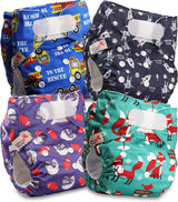 Littles and Bloomz herbruikbare luier FLV2-0602, standaard klittenbandsluiting, 6 luiers