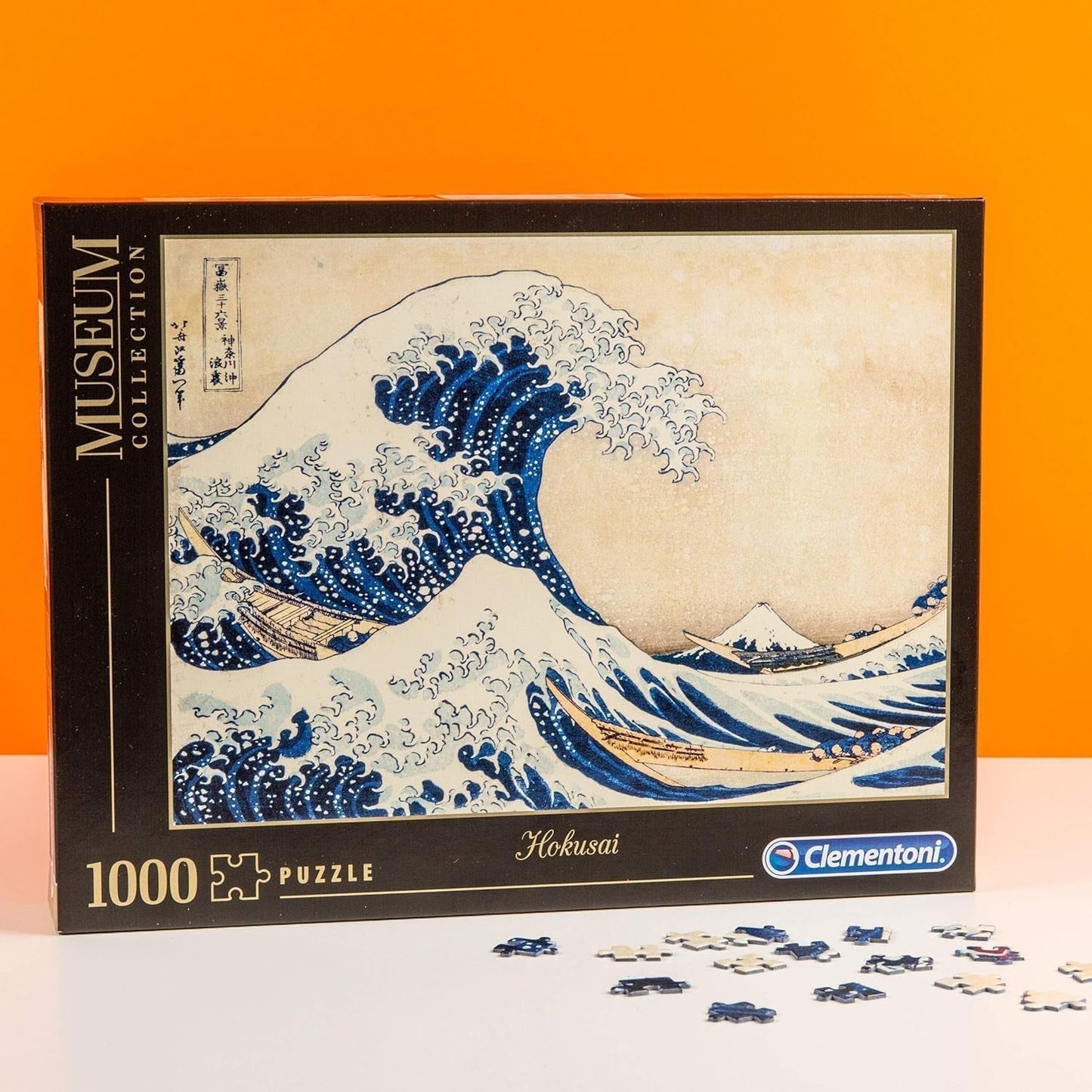 Clementoni 39378 Hokusai - The Great Wave - puzzel van 1000 stukjes, museumcollectie, behendigheidsspel voor het hele gezin, kleurrijk rekspel, puzzel voor volwassenen 14+ puzzel Naty Shop