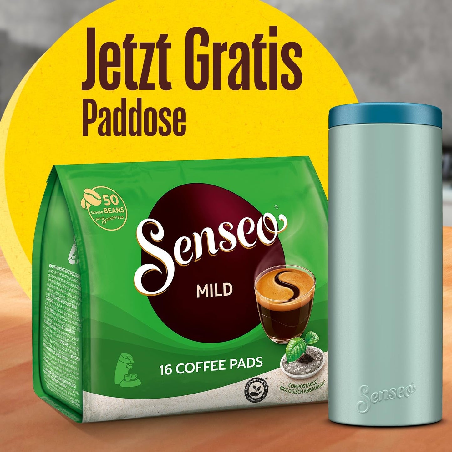 Pads Mild, 10 x 16 Getränke, 160 Kaffee Pods, inclusief Pad Dosis