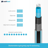 Tuinslang Cellfast MULTIFLEX PRO, duurzaam, 6-laags, ATS2 gebreide vlecht, UV- en algenbestendig, zware metalen vrij, fluwelen technologie, 35 bar, -20/+65°C, 3/4", 30m
