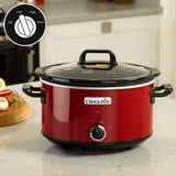 Crock-Pot Slowcooker, 2 Temperatuurinstellingen + Warmhoudfunctie, 3,5 Liter (3-4 Personen), Rood [SCV400RD] Slowcooker Naty Shop