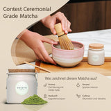 Shinto - "Gouden" biologische Matcha-thee - Groene theepoeder van ceremoniële kwaliteit - JAS & EU BIO gecertificeerd - Schaduwrijk en met de hand geplukt - Directe import uit Uji, Japan - 30g