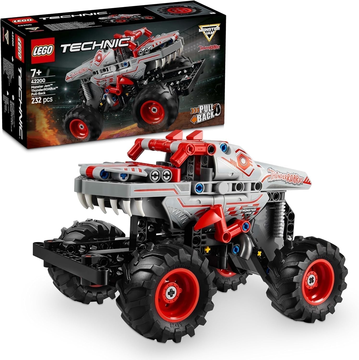 LEGO Technic Monster Jam Thunderroarus Intrekbaar speelgoed Monster Truck Bouwspeelgoed voor kinderen Cadeau voor jongens en meisjes vanaf 7 jaar 42200 Bouwsets