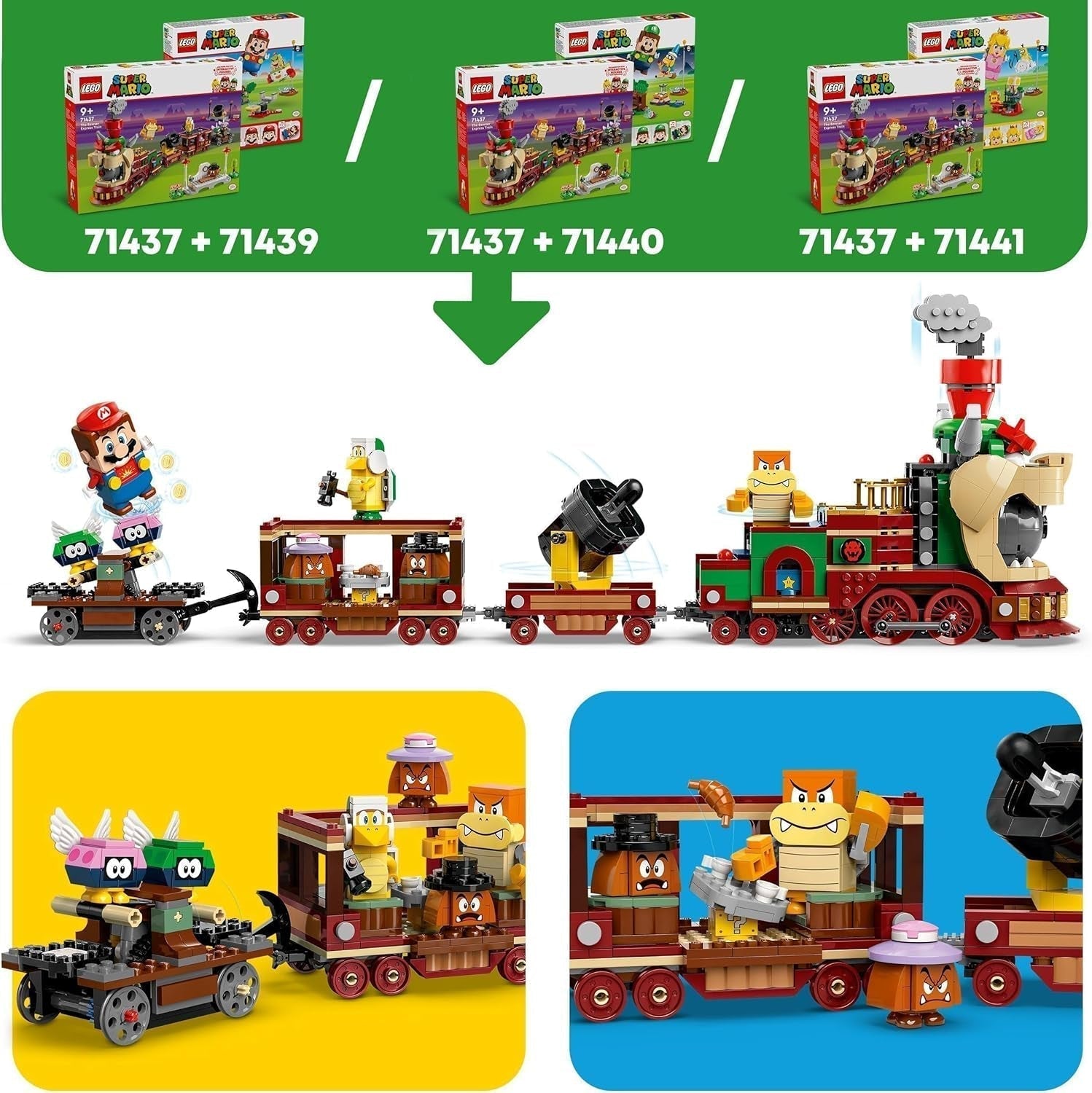 LEGO Super Mario Express Bowser Train Avontuurlijke speelset voor kinderen met hamer Brother 2 Gumba's en 2 Parapunctures Nintendo Cadeau voor Jongens Meisjes Gamers 71437 Bouwsets Besuche in LEGO-Store