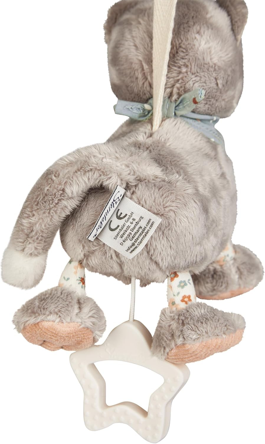 Sterntaler S kat Lilly muziekdoos - baby muziekdoos van zachte stof - knuffel voor kinderen om vast te binden - slaapmiddel heeft een kalmerende werking thuis en onderweg, grijs Speelgoed Bebe Naty Shop