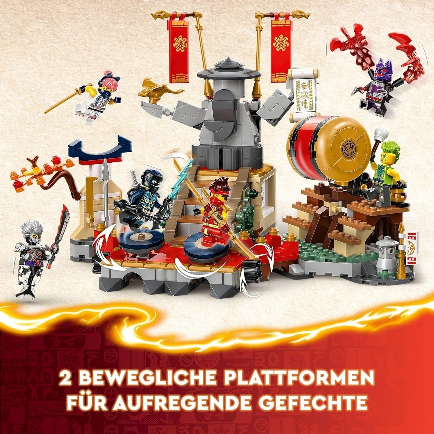 LEGO NINJAGO Toernooi Arena Avontuurspeelgoed voor kinderen Ninja speelset met 6 minifiguren Collectie Bouwset Verjaardagscadeau voor 7 jaar oude jongens en meisjes 71818 Bouwsets Besuche in LEGO-Store
