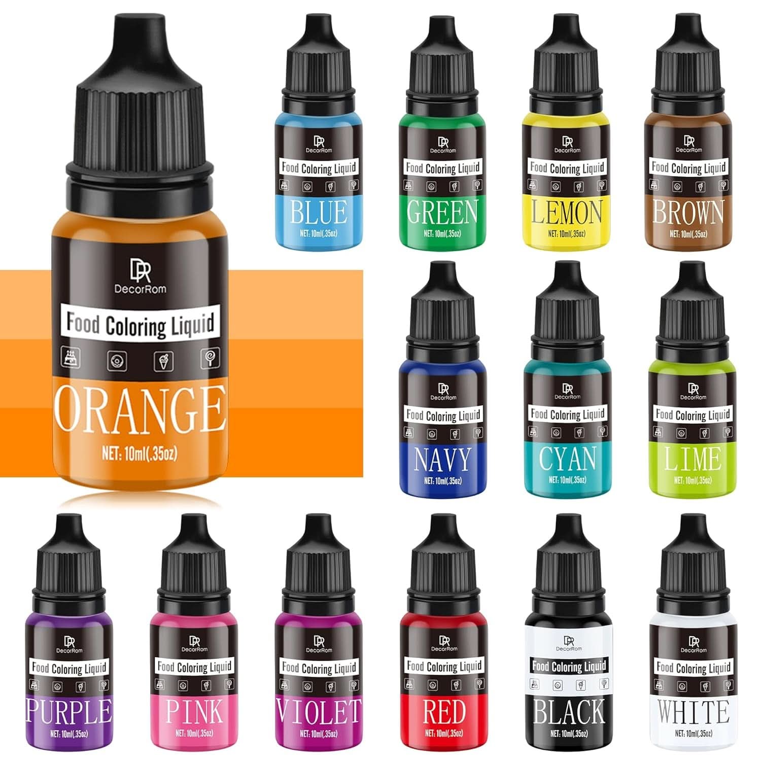 Vloeibare kleurstof, 10 ml Naty Shop 10 ml (set van 14 stuks)