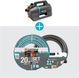 Gardena 4100 Silent tuinpompset: zeer stille en innovatieve irrigatiepomp met 3,5 m zuigaansluiting en 20 m klassieke slang, 4100 l/u stroom, 550 W motor, waterdicht, zuinig (9051-20)