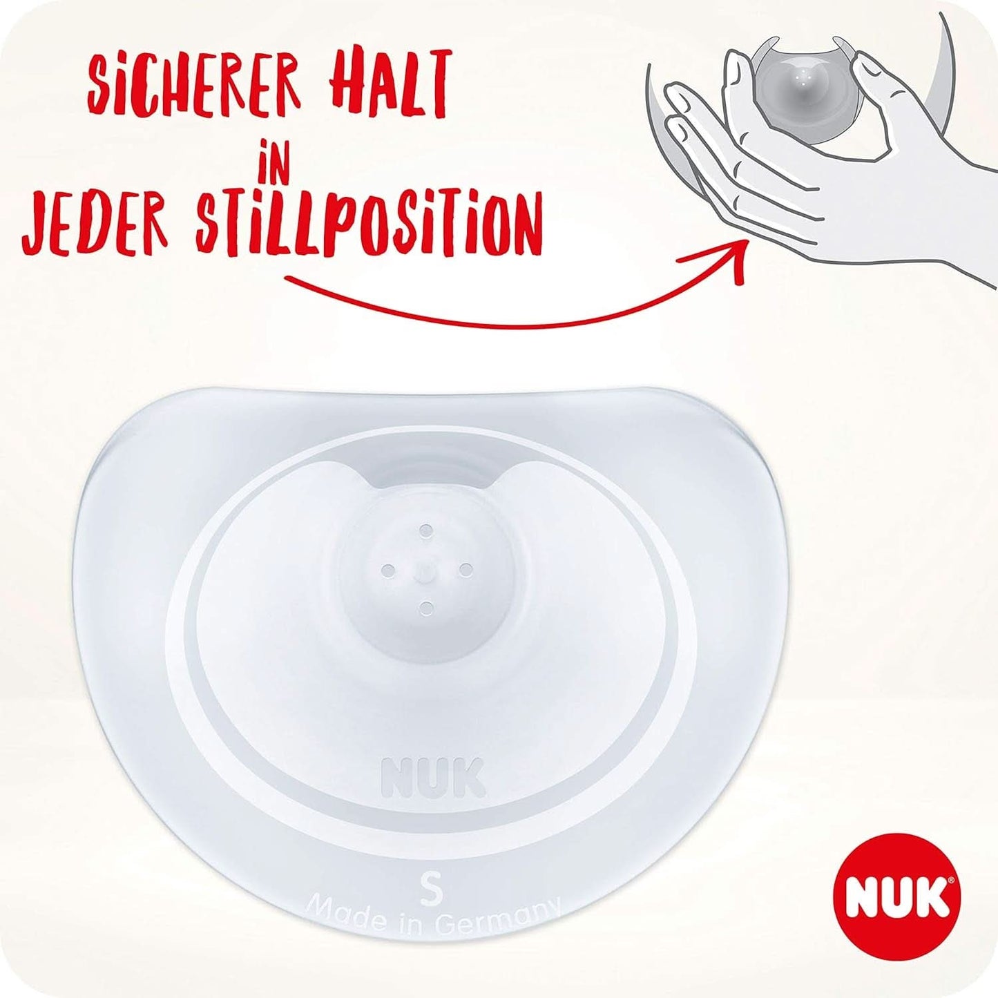 NUK tepelhoedjes | Tepelhoedjes voor borstvoeding | Beschermt tegen pijnlijke tepels | Dunne siliconen | Maat S (16 mm) | 2 stuks Babyvoeding en borstvoedingsaccessoires Naty Shop