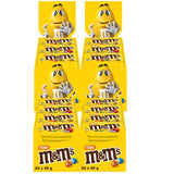 M&M's Pinda Chocolade Bulkverpakking 24 x 45g Chocolade Pinda Smaak Linzen Chocolade Cadeau (1080g) Ideaal als traktatie met voetbalthema