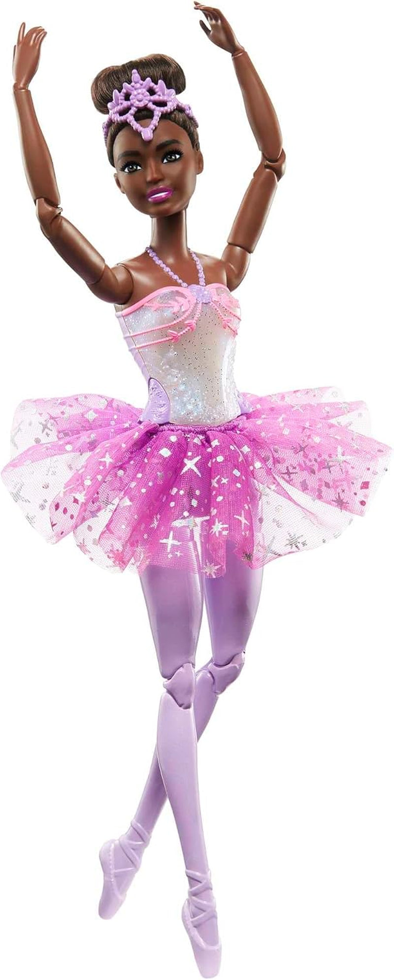 Barbie Dreamtopia Magische lichtballerinapop met roze tutu en blond haar 5 licht- en geluidseffecten Barbie Beweegbaar vanaf 3 jaar HLC25 Naty Shop-poppen Enkel zwart haar