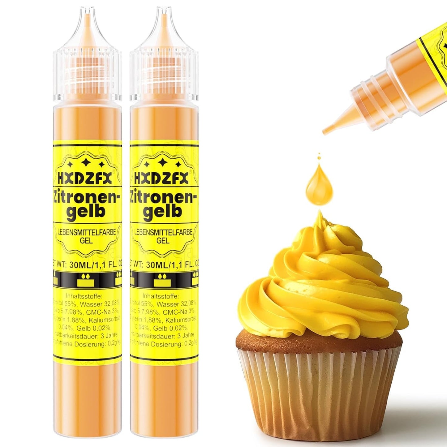 Gelvoedselkleuring - HXDZFX 2×30ml, suikervrije voedselkleuring, sterk geconcentreerd, voor het versieren van taarten, witte fondant, bitterkoekjes, koekjes, bakken, paaseieren, slijm (druivenpaars)