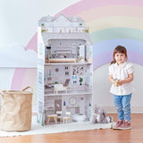 Teamson Kids Olivia's Little World gigantisch poppenhuis met meubels en accessoires, houten poppenhuis, 3-laags speelset voor poppen van 30 cm, vanaf 3 jaar