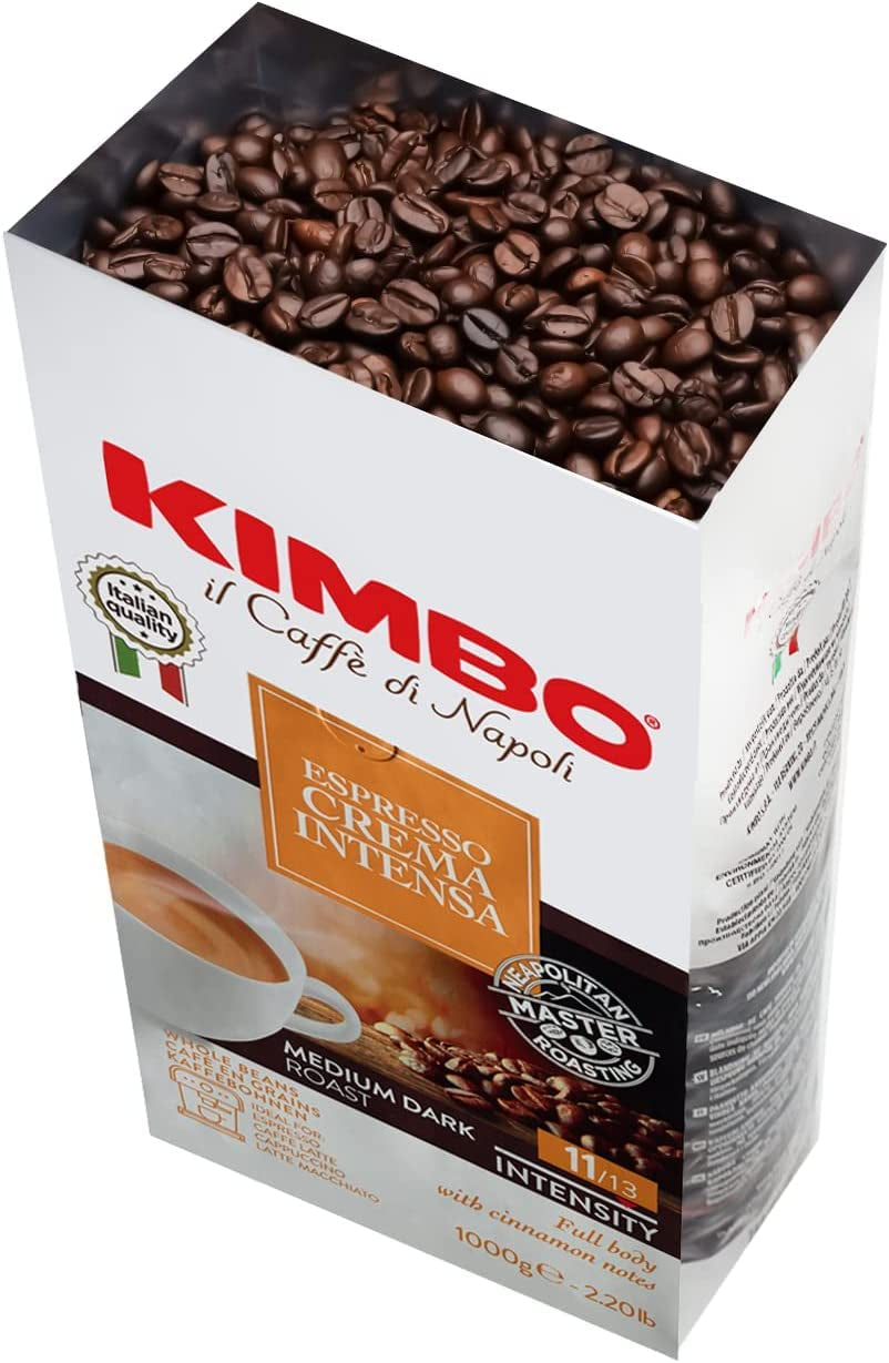 3x koffiebonen espresso crème intens, medium donker gebrand, hele koffiebonen, zak van 1 kg, koffie uit Napels