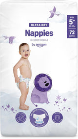 Amazon Ultra Dry-luiers, maat 1 (2-5 kg) - maanddoos, wit, 96 stuks (2 verpakkingen van 48) (voorheen merk Mama Bear, identiek product)
