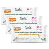 Naty Babydoekjes | 100% kruiden- en geurvrij voor de gevoelige huid | Plasticvrije en gecertificeerde composteerbare doekjes met 98% gezuiverd water | 672 doekjes (12 pakjes)