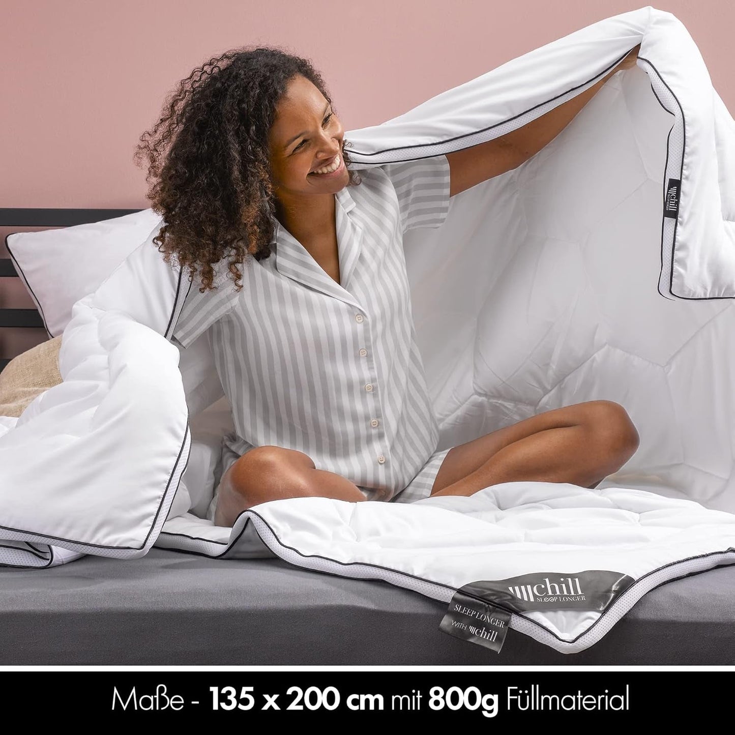 All Seasons-quilt 135X200 - Lichtgewicht 135X200-quilt - Ademend en wasbaar en 100% veganistisch - Klimaatmesh-quilt en comfortband om te slapen - 800G vulling Quilts en quilts Naty Shop
