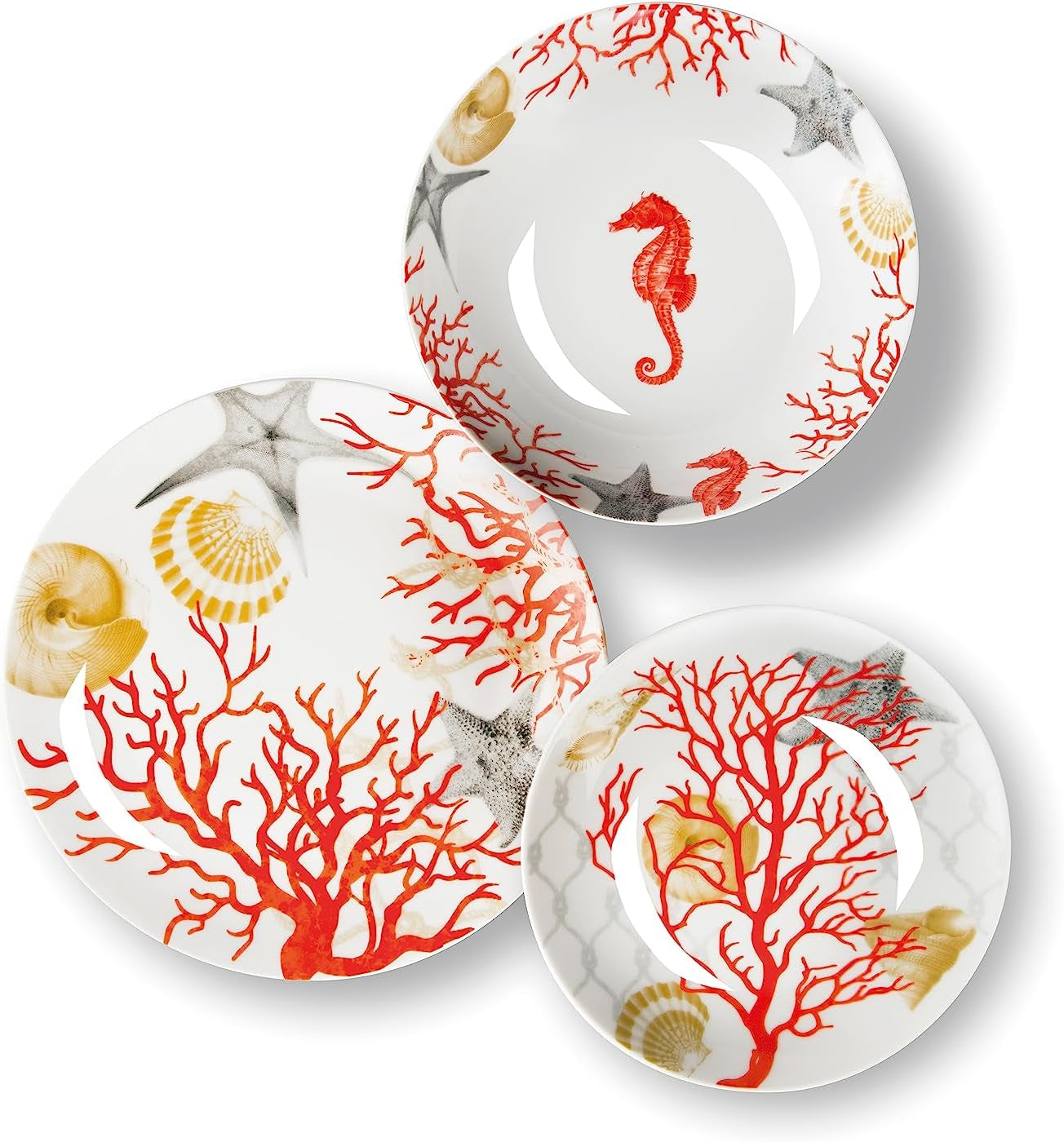 Excelsa Coral servies, 18-delig, porselein, rood