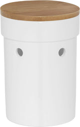 Kela broodtrommel met ventilatiegaten, keramische broodtrommel, SALENA, broodtrommel, wit, 36,5 x 23,5 x 14 cm Voedselbewaardozen Naty Shop Knoflookpot