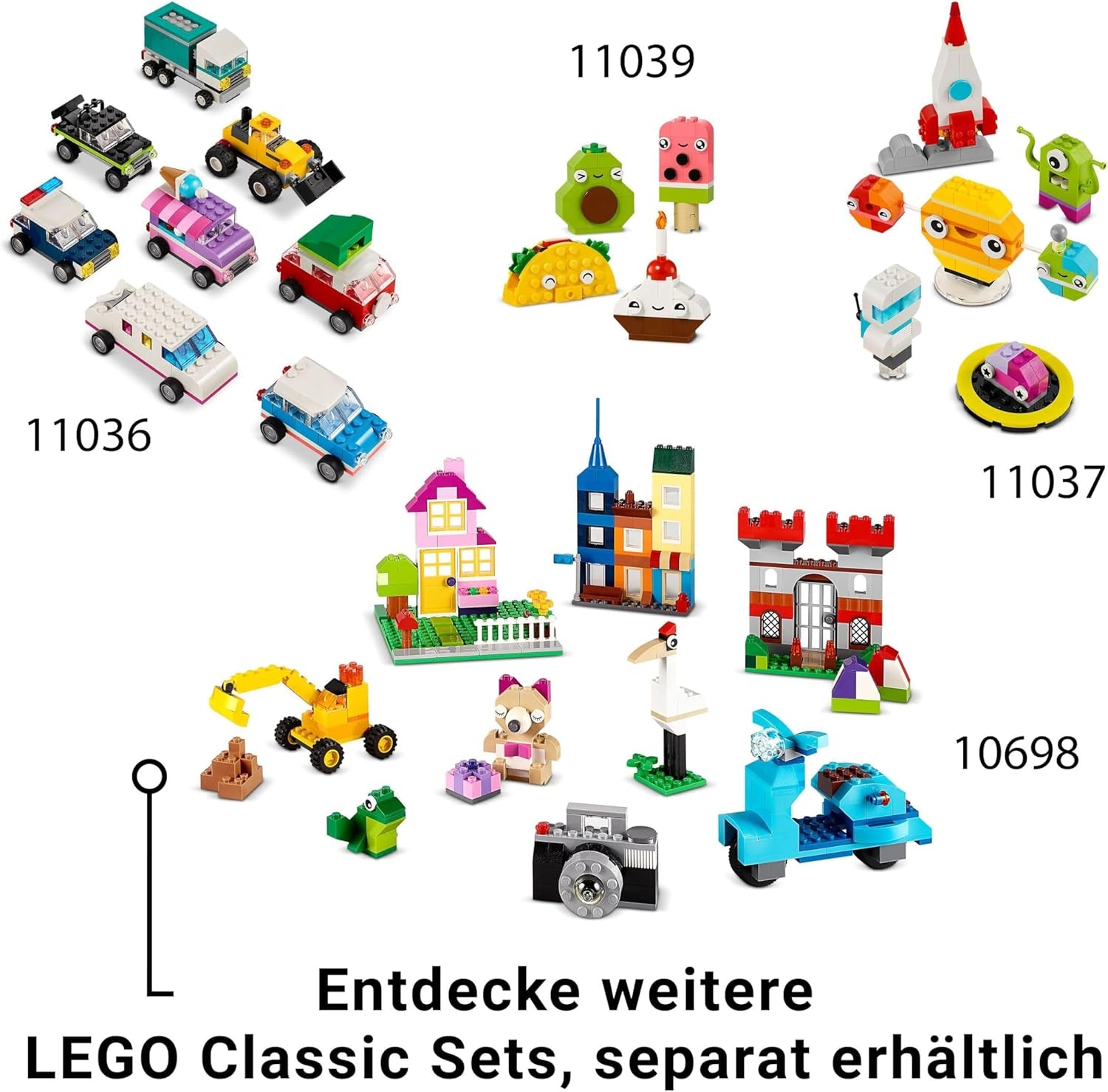 LEGO Classic Creatieve dinosaurussen bouwset met diermodellen en figuren gemaakt van stenen, fantasierijke speelervaring, cadeau voor jongens en meisjes vanaf 5 jaar oud, inclusief T.Rex en Triceratops 11041 Bouwsets Besuche den LEGO-Store