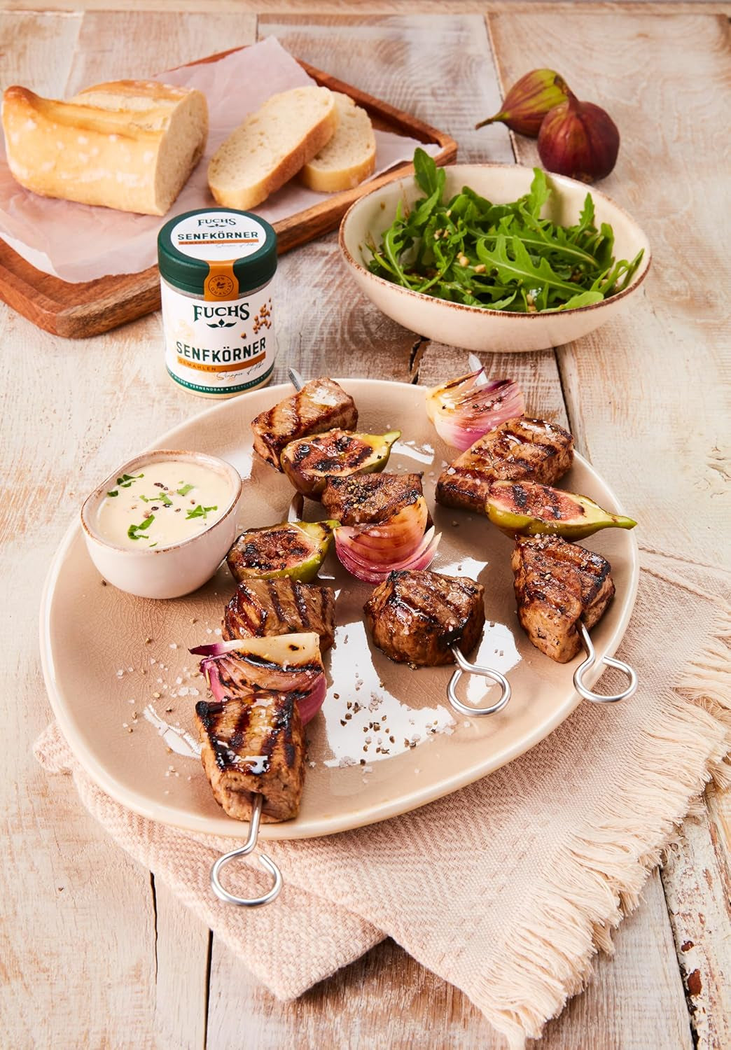 Fuchs Gewürze - Senfkörner gemahlen - für die Zubereitung von Rubs, zum Verfeinern von Suppen und Saucen - natuurlijke ingrediënten - 45 g in wiederverwendbarer, recyclebarer Dosis