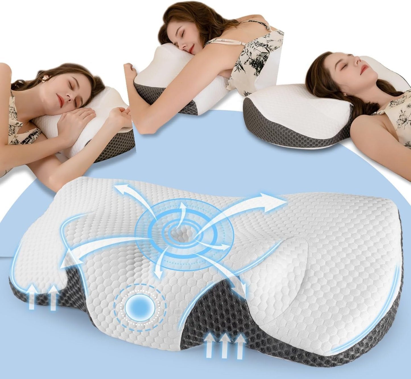 Nekkussen Orthopedisch traagschuim Nekpijnkussen Ergonomisch kussen voor optimale ondersteuning Neksteunkussen voor laterale rug- en buiksteunen Cervicale orthopedische kussens Naty Shop Standaard titel