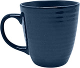 ECHTWERK "Alicia" 16-delige vintage combinatieserviesset modern design voor 4 personen Elegante donkerblauwe steengoedserviesset met 4 borden 4 zijborden 4 kommen 4 theekopjes