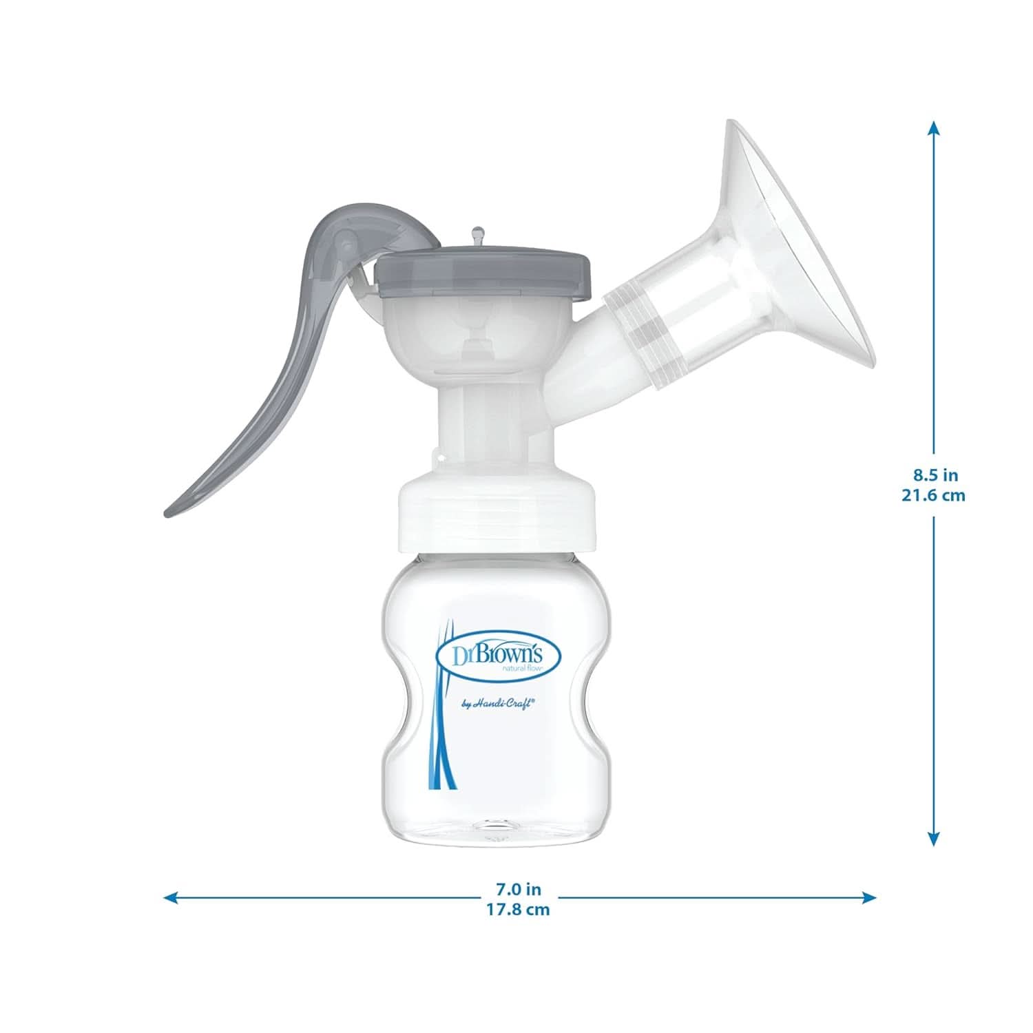 Handmatige borstkolf met 100% siliconen Softshape-bescherming (B, 25 mm flens) en antikrampjesopties + 150 ml fles met brede mond en speen niveau 1 met langzame doorstroming Accessoires Voeding en borstvoeding Bebe Naty Shop