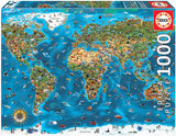 Educa - Puzzel 1000 stukjes voor volwassenen | Wereldwonderen, puzzel van 1000 stukjes voor volwassenen en kinderen, toeristische attracties, wereldkaart. Legpuzzel voor volwassenen vanaf 14 jaar (19022) Puzzel Naty Shop Standaard titel