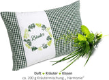 Gözze - Kruidengeurkussen, 200G kruidenmengselvulling, 100% katoenen hoes, 30 x 20 cm - Geruit groen Naty Shop Standaardkussens