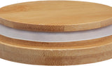 Relaxdays Voorraadpotten met Bamboe Deksels Set van 3 Ronde Glazen Potten 1000ml Lekvrij Helder/Natuurlijk 18x10cm Voedselbewaardozen Naty Shop