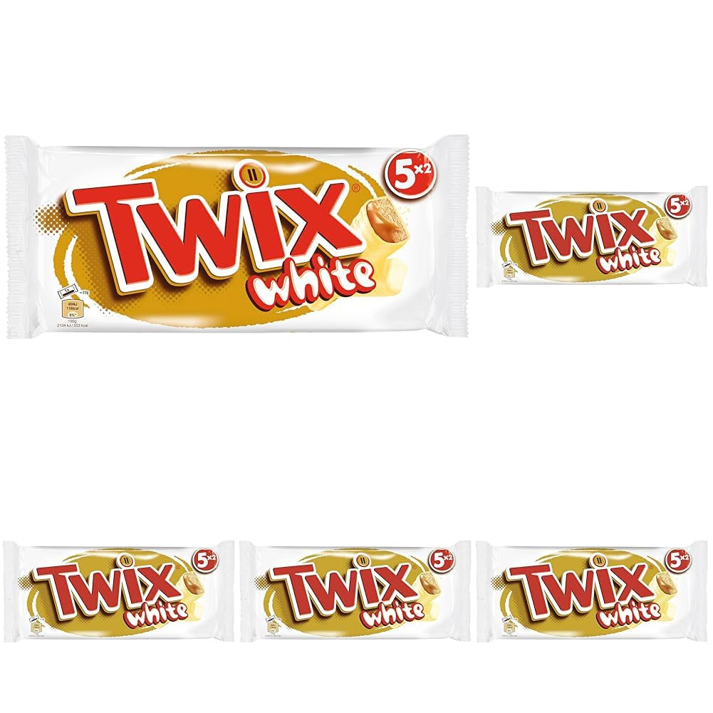 Twix Witte Chocoladerepen | Karamel, koekjes, witte chocolade | Chocolade Multipack | 5 repen (5 x 46 g) (verpakking van 5)