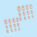 24 Stuks Korte Druk Op Nagels Goud Glitter Nep Nagels Lijm Op Rode Swirl Lijm Nagels Set Acryl Nagels Vrouwen accessoires
