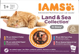 IAMS Delights Land & Sea Collection Natvoer voor katten - Assortiment vlees en vis Multipack in saus, Natvoer voor katten vanaf 1 jaar, 12 x 85 g