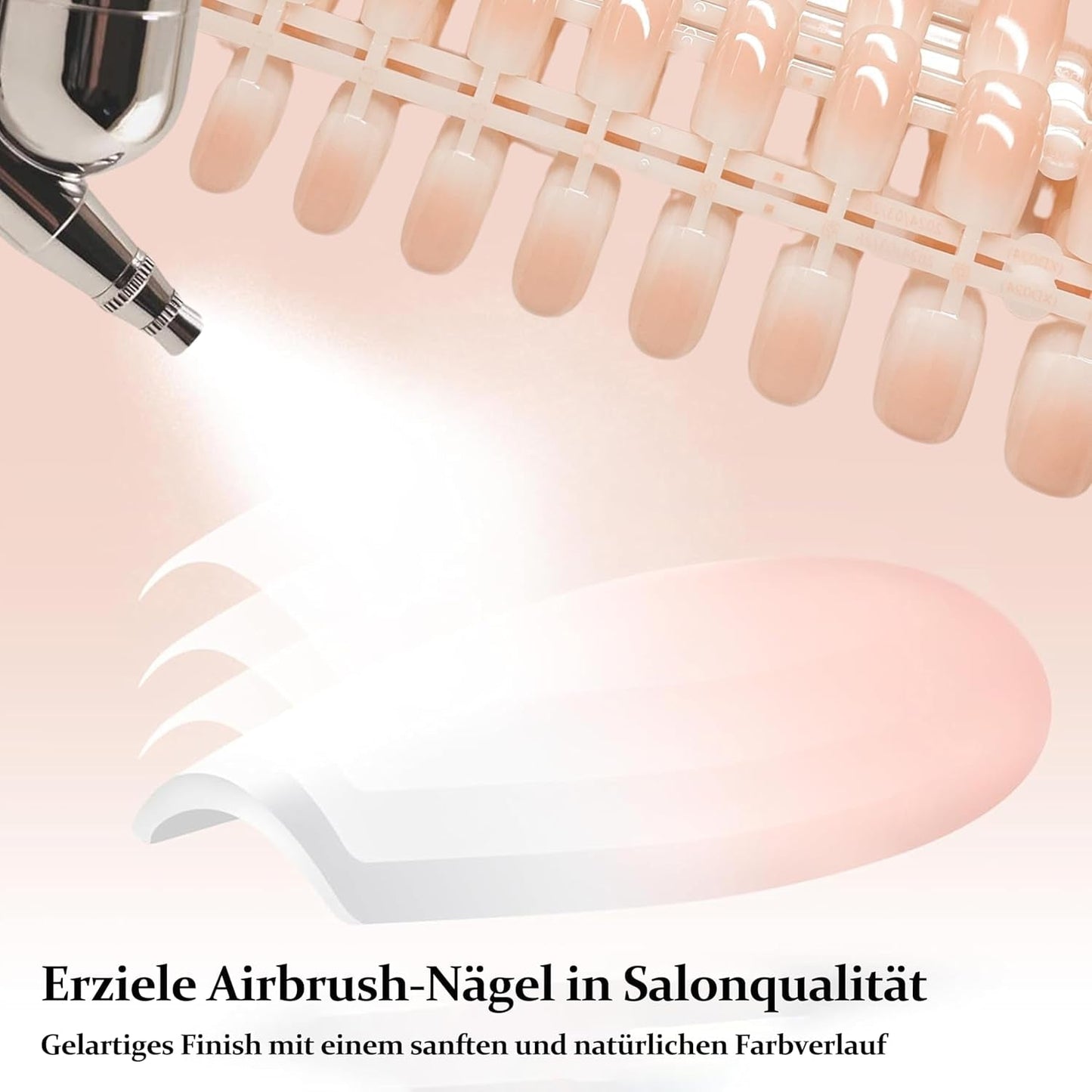 240 stuks gradiënt vierkante nagels set, naakt witte gradiënt kunstnagels voor oliepenlijm, medium ombre natuurlijke nepnagels voor vrouwen DIY (naakt vierkant)
